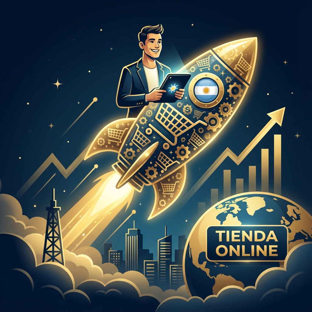 Emprendedor en La Plata gestionando su tienda online