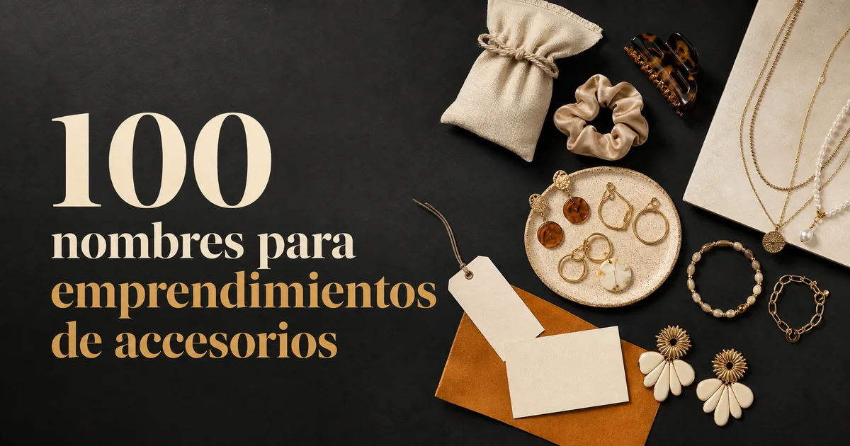 Aros, collares, pulseras y tarjetas para elegir el nombre de una marca de accesorios