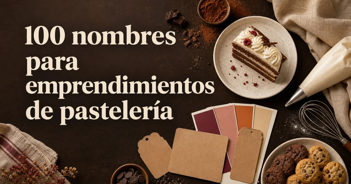 Mesa de pastelería con tarjetas para elegir el nombre de una marca