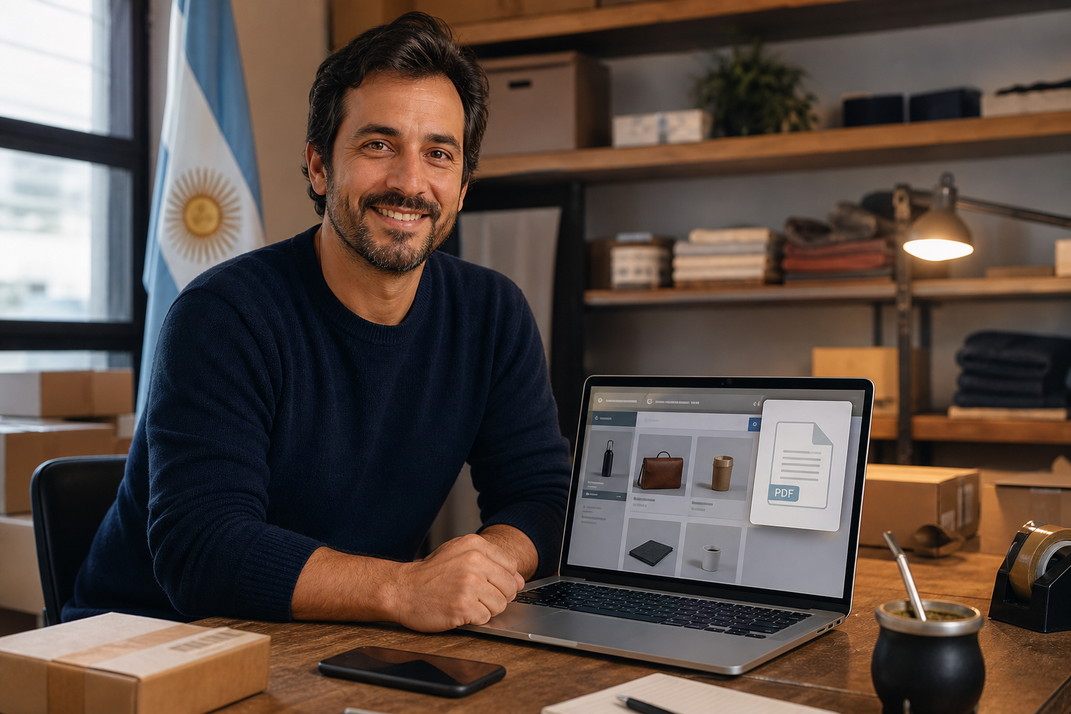Emprendedor argentino vendiendo online con factura electrónica